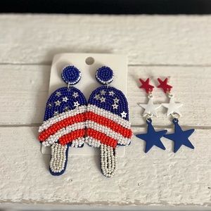 4th of July patriotic earrings